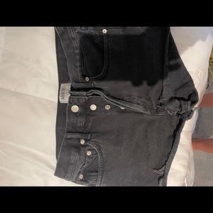 Agolde mid rise black shorts